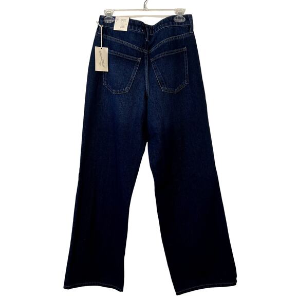 Universal Thread Blue Cotton Denim Dark Wash Wide Leg Straight Jeans Size 6R NWT - Picture 3 of 11